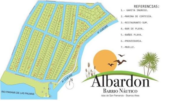 For Sale Land of 1157M2 in Barrio Nautico Albardon