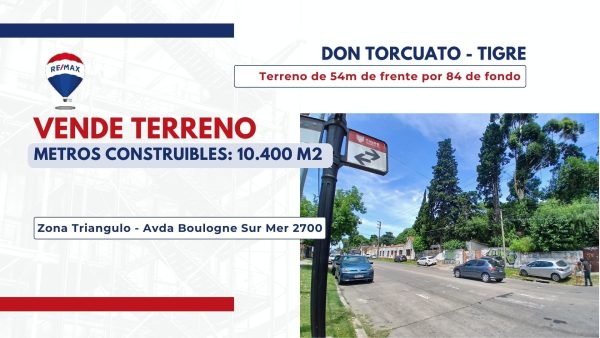 For sale: 4157?m² plot in Tigre, 10,400?m² constructible.