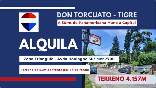 Alquila lote4157mt Don Torcuato 50mts Panamericana